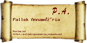 Pallek Annamária névjegykártya